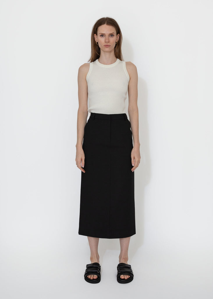 Mijeong Park_Split Back Midi Skirt in Black_Skirt_XS - Finefolk