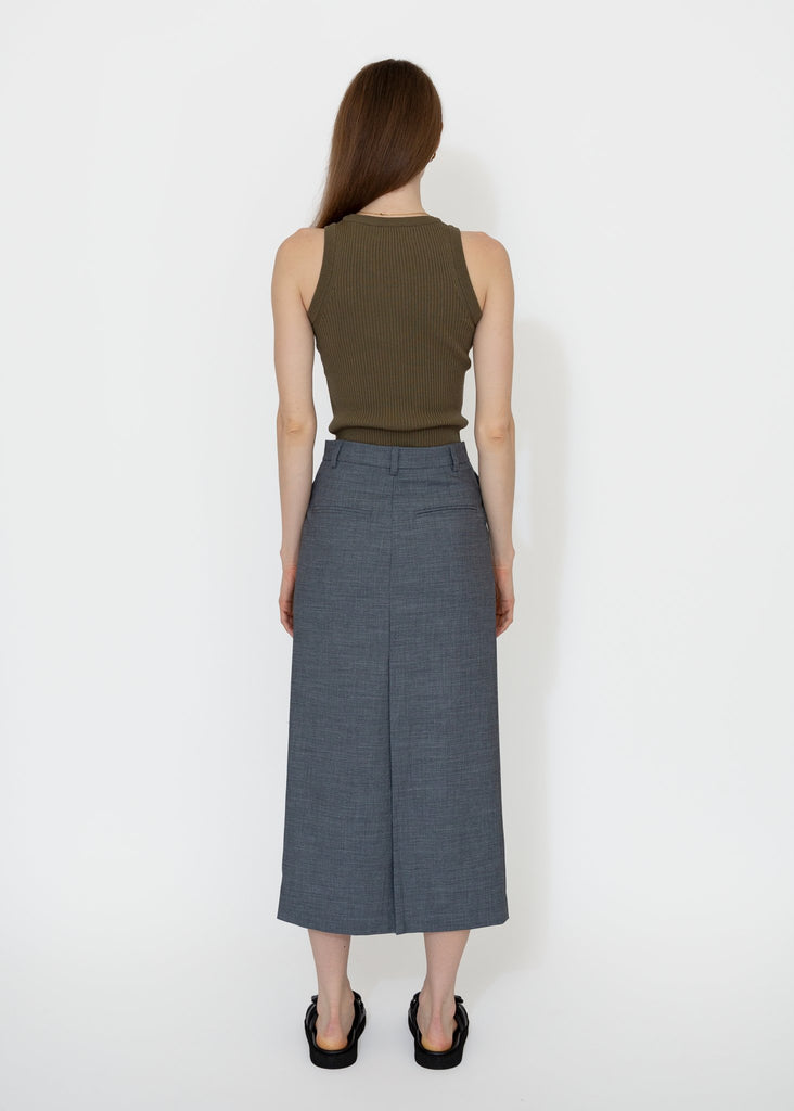 Mijeong Park_Split Back Midi Skirt in Gray_Skirt_XS - Finefolk