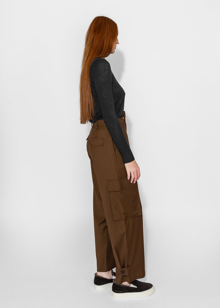 Mijeong Park_Wool Blend Cargo Pants in Brown_Pants_XS - Finefolk