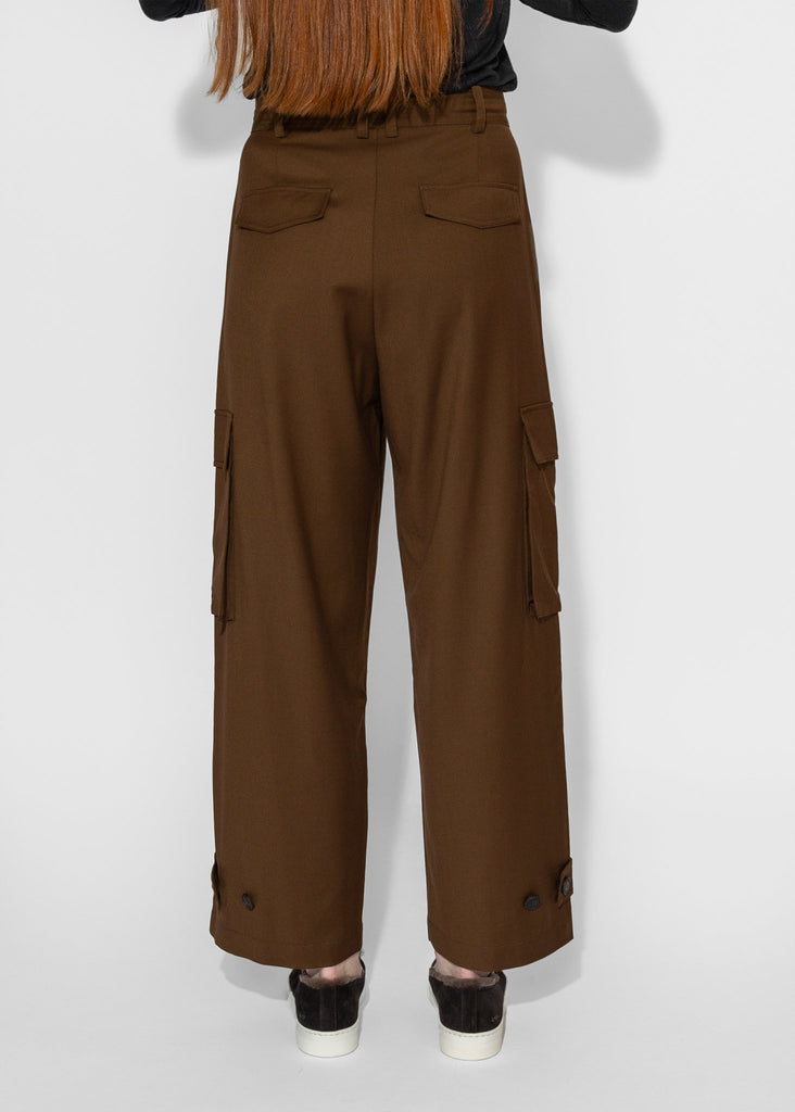 Mijeong Park_Wool Blend Cargo Pants in Brown_Pants_XS - Finefolk