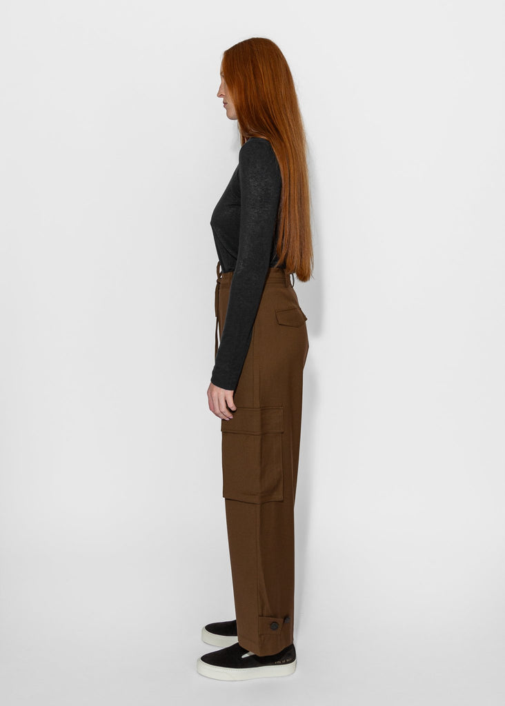 Mijeong Park_Wool Blend Cargo Pants in Brown_Pants_XS - Finefolk