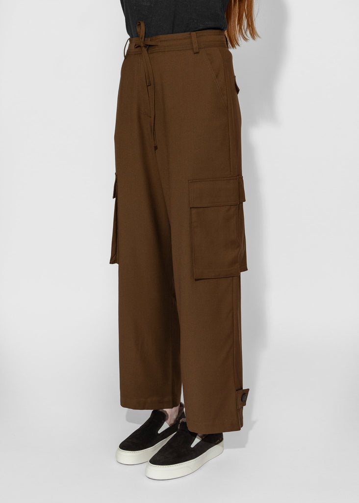 Mijeong Park_Wool Blend Cargo Pants in Brown_Pants_XS - Finefolk