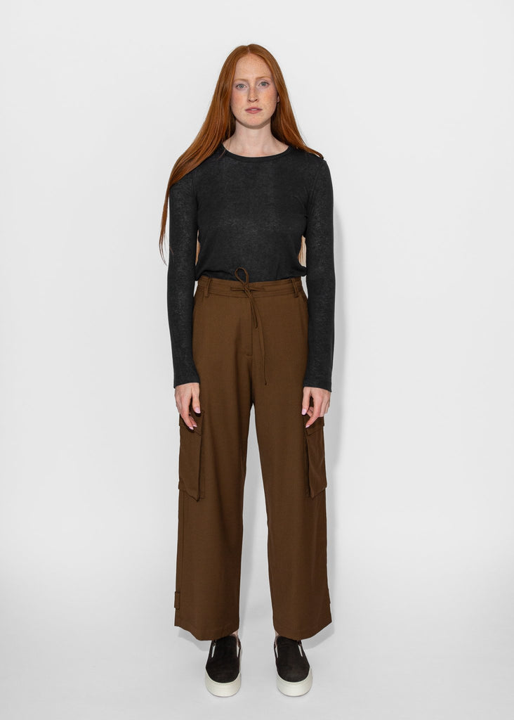 Mijeong Park_Wool Blend Cargo Pants in Brown_Pants_XS - Finefolk