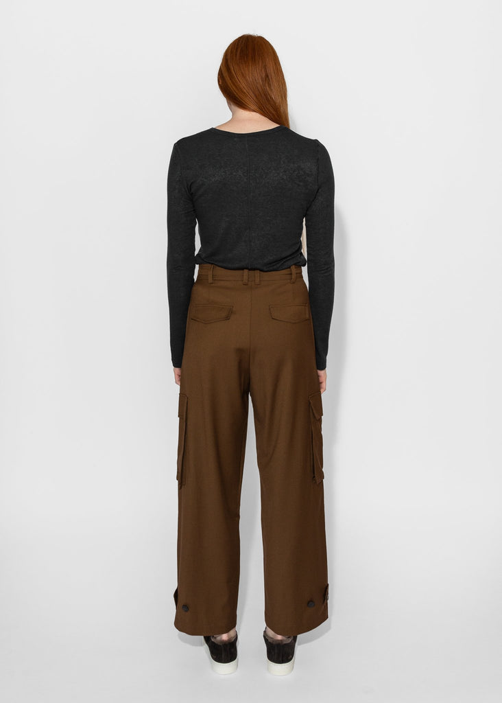 Mijeong Park_Wool Blend Cargo Pants in Brown_Pants_XS - Finefolk