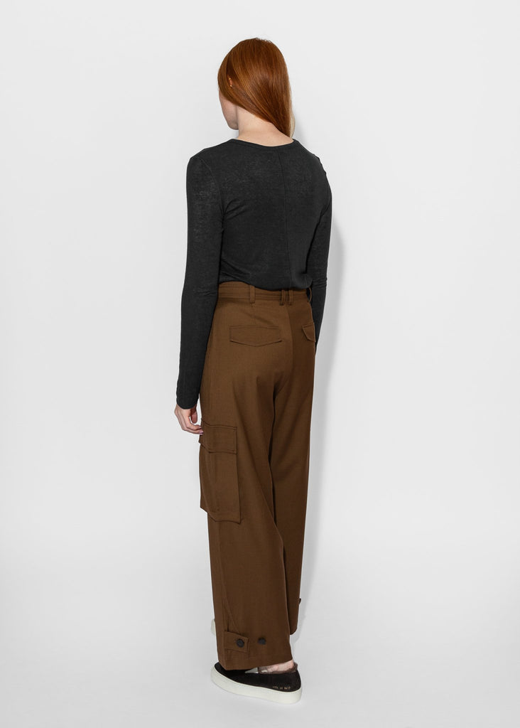 Mijeong Park_Wool Blend Cargo Pants in Brown_Pants_XS - Finefolk