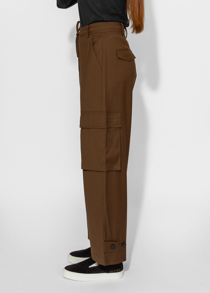 Mijeong Park_Wool Blend Cargo Pants in Brown_Pants_XS - Finefolk