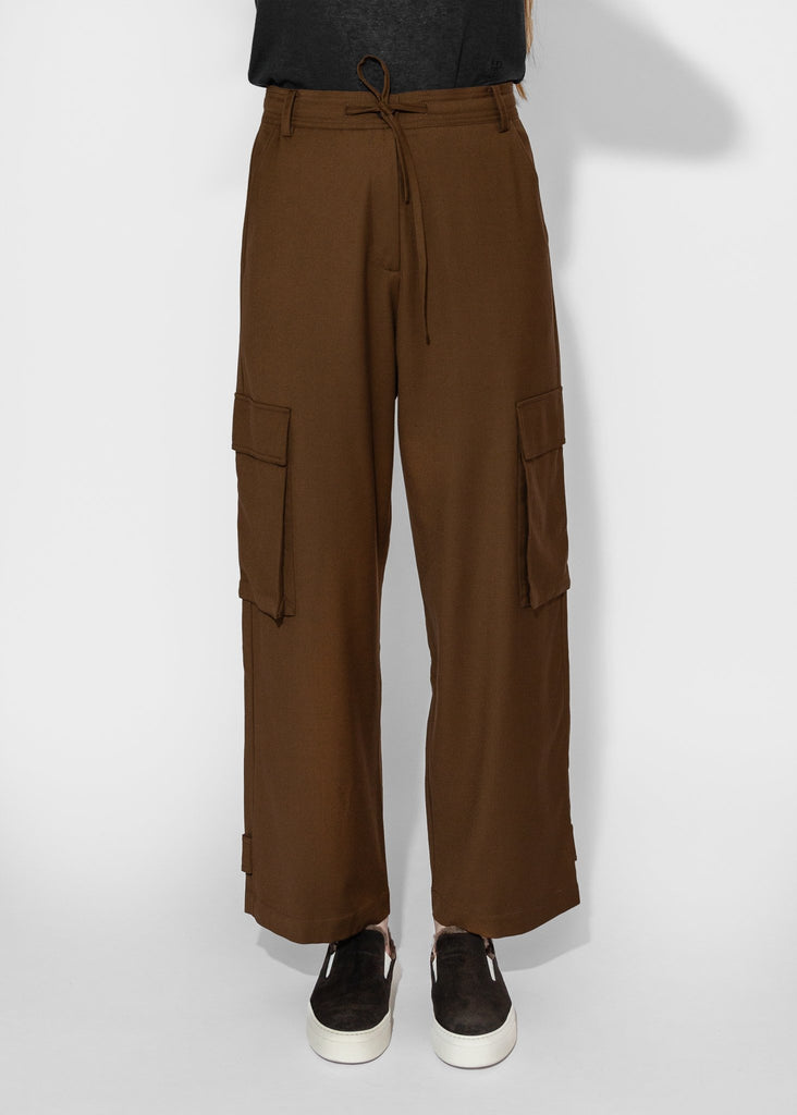 Mijeong Park_Wool Blend Cargo Pants in Brown_Pants_XS - Finefolk