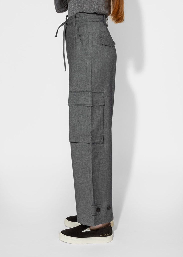 Mijeong Park_Wool Blend Cargo Pants in Gray_Pants_XS - Finefolk