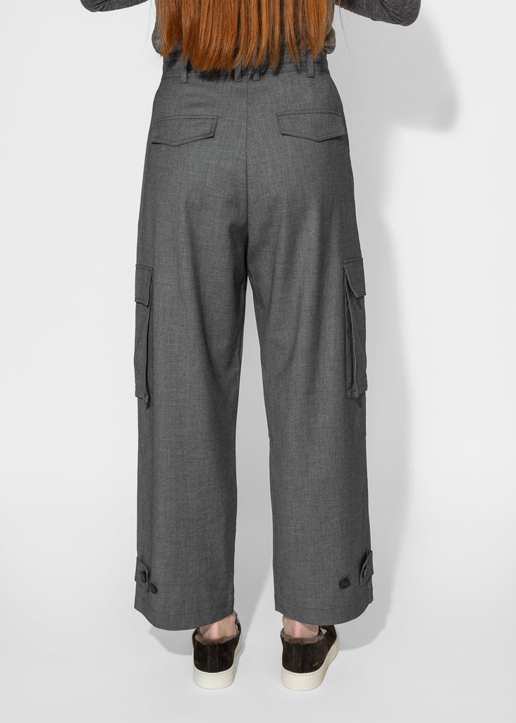 Mijeong Park_Wool Blend Cargo Pants in Gray_Pants_XS - Finefolk