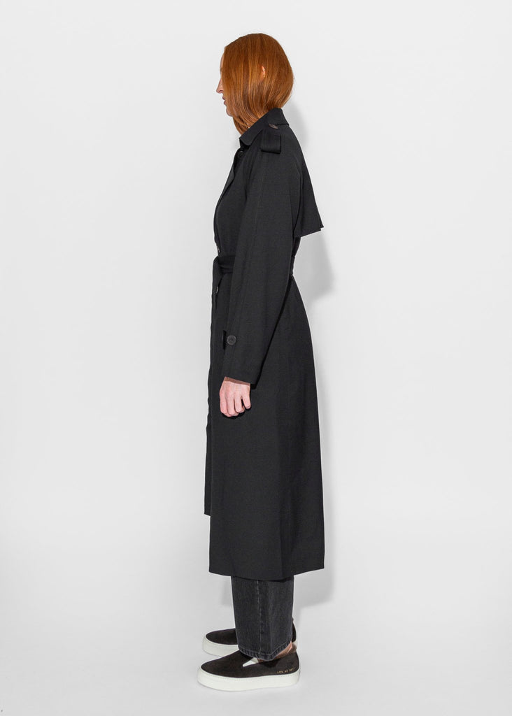 Mijeong Park_Wool Blend Long Trench in Navy_Outerwear_XS - Finefolk