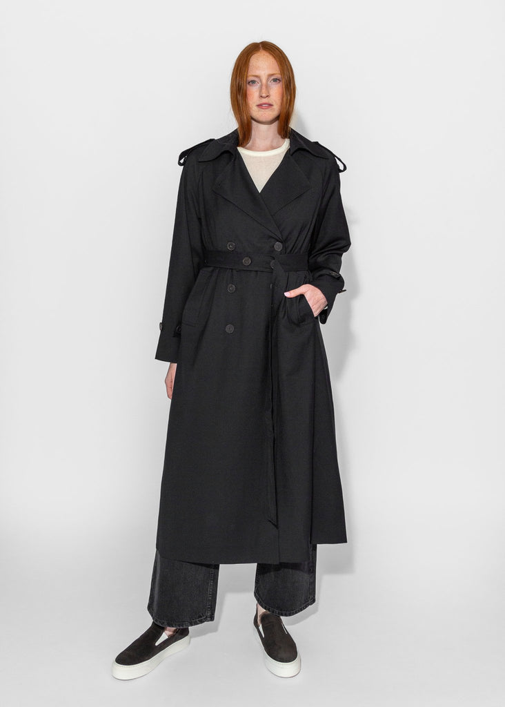 Mijeong Park_Wool Blend Long Trench in Navy_Outerwear_XS - Finefolk