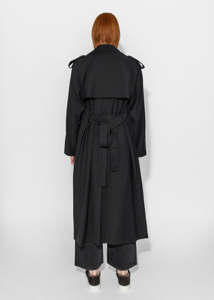 Mijeong Park_Wool Blend Long Trench in Navy_Outerwear_XS - Finefolk