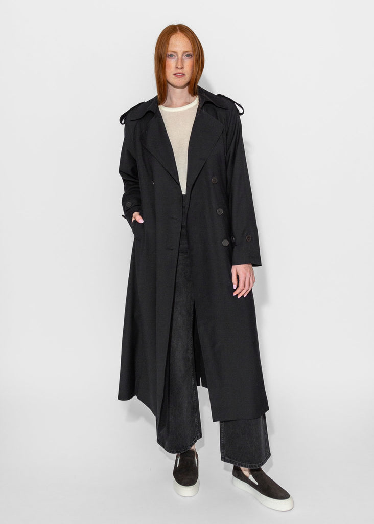 Mijeong Park_Wool Blend Long Trench in Navy_Outerwear_XS - Finefolk