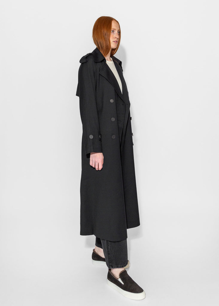 Mijeong Park_Wool Blend Long Trench in Navy_Outerwear_XS - Finefolk