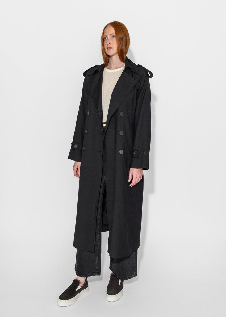 Mijeong Park_Wool Blend Long Trench in Navy_Outerwear_XS - Finefolk