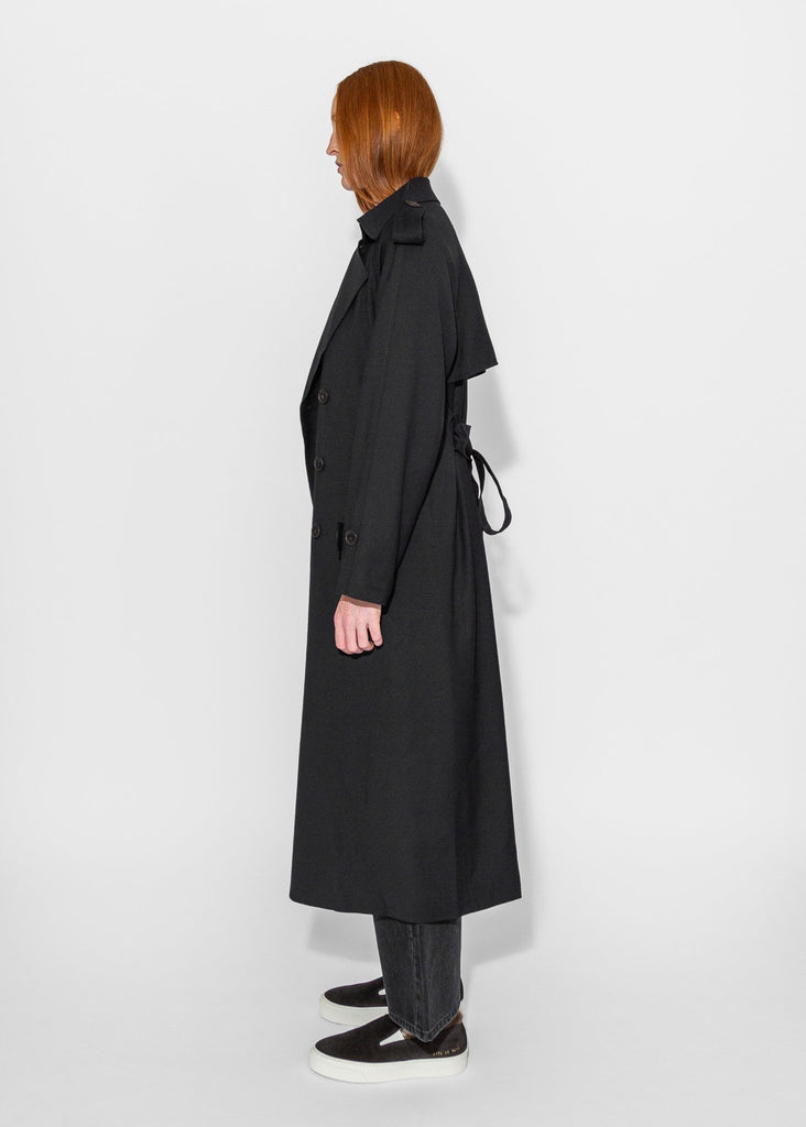 Mijeong Park_Wool Blend Long Trench in Navy_Outerwear_XS - Finefolk