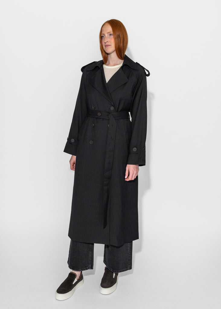 Mijeong Park_Wool Blend Long Trench in Navy_Outerwear_XS - Finefolk