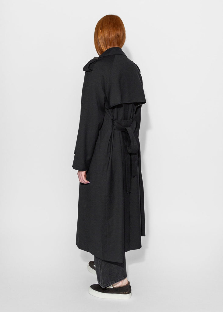 Mijeong Park_Wool Blend Long Trench in Navy_Outerwear_XS - Finefolk