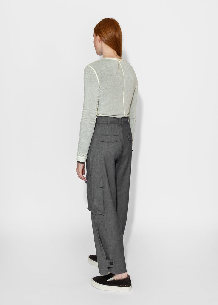 Mijeong Park_Wool Tencel Crewneck Top in Ivory_Apparel & Accessories_XS - Finefolk