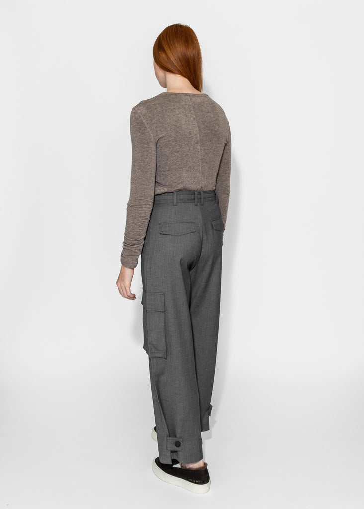 Mijeong Park_Wool Tencel Crewneck Top in Light Heather Brown_Sweater_XS - Finefolk