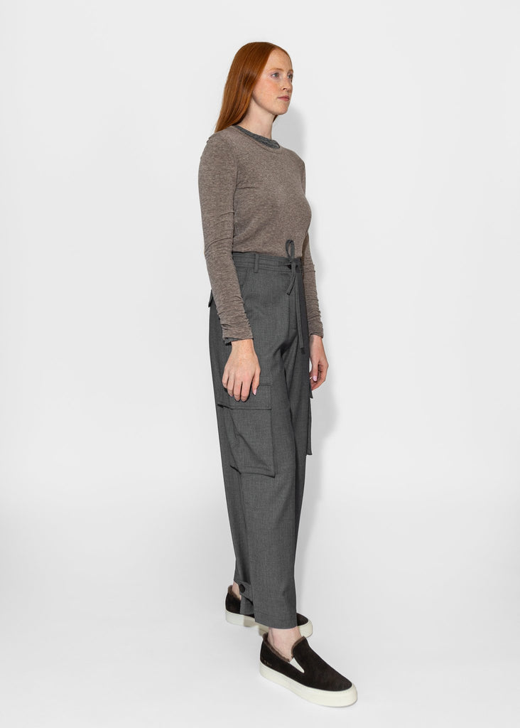 Mijeong Park_Wool Tencel Crewneck Top in Light Heather Brown_Sweater_XS - Finefolk