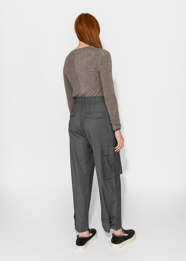 Mijeong Park_Wool Tencel Crewneck Top in Light Heather Brown_Sweater_XS - Finefolk