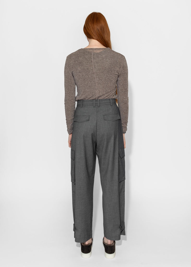 Mijeong Park_Wool Tencel Crewneck Top in Light Heather Brown_Sweater_XS - Finefolk