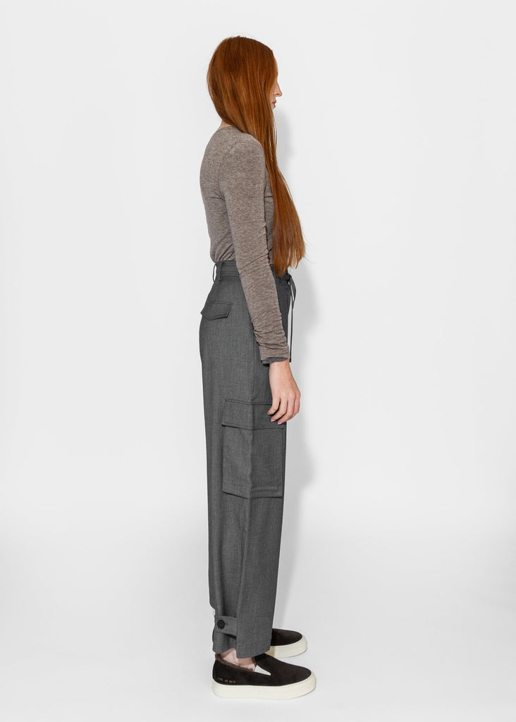 Mijeong Park_Wool Tencel Crewneck Top in Light Heather Brown_Sweater_XS - Finefolk