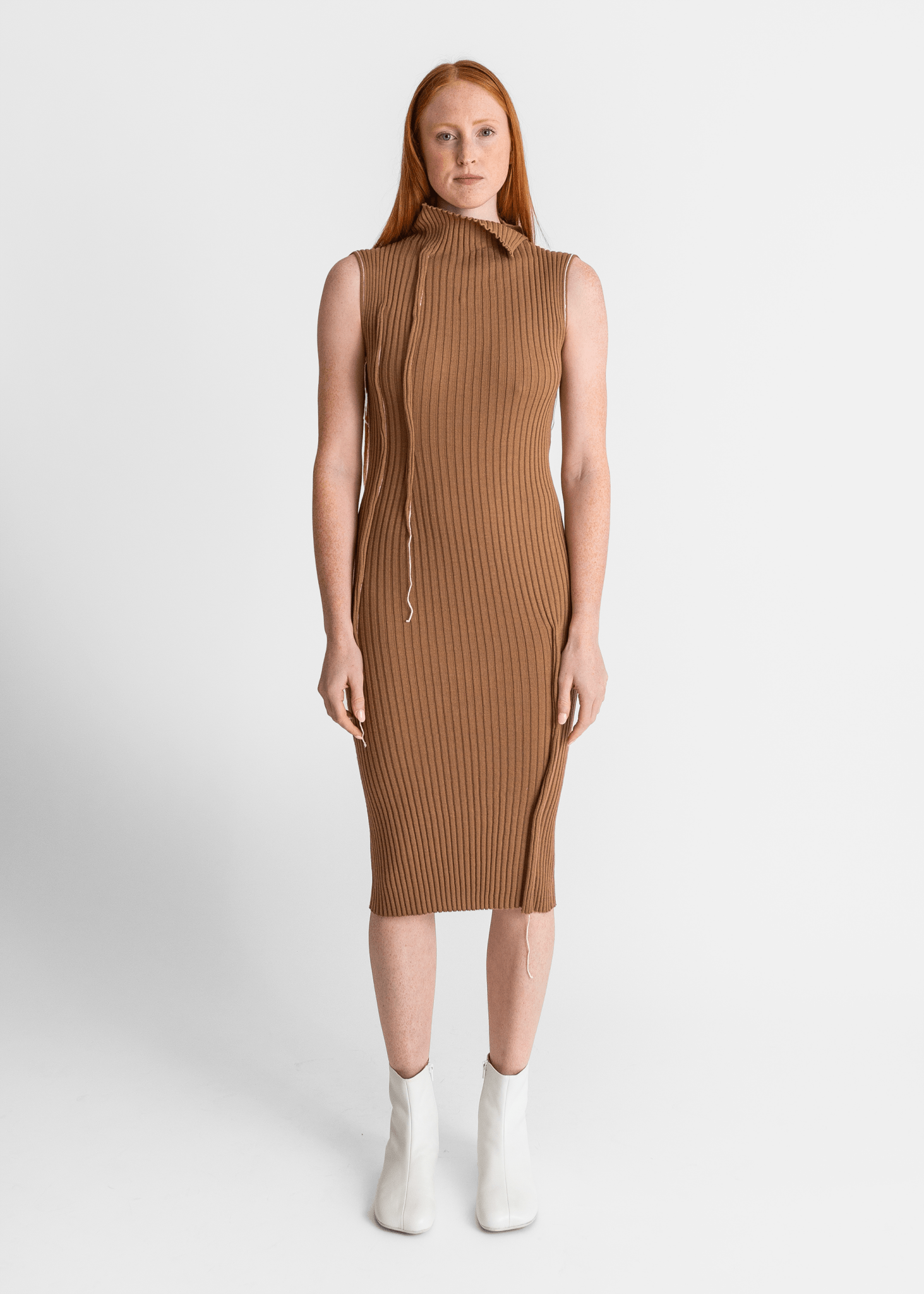 camel ribbed dress Kali Ribbed Midi Dress in Camel