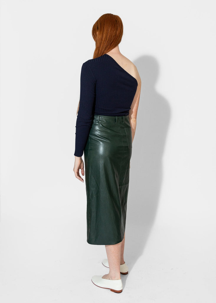 Nomia_Slit Front Skirt in Pine_Skirt_2 - Finefolk