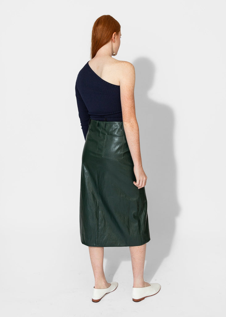 Nomia_Slit Front Skirt in Pine_Skirt_2 - Finefolk