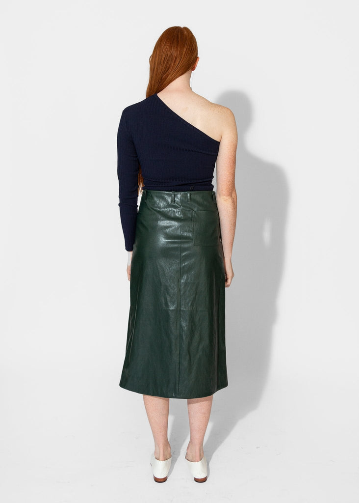 Nomia_Slit Front Skirt in Pine_Skirt_2 - Finefolk