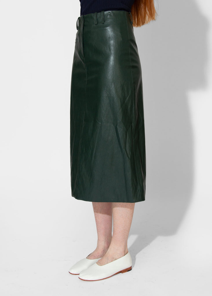 Nomia_Slit Front Skirt in Pine_Skirt_2 - Finefolk