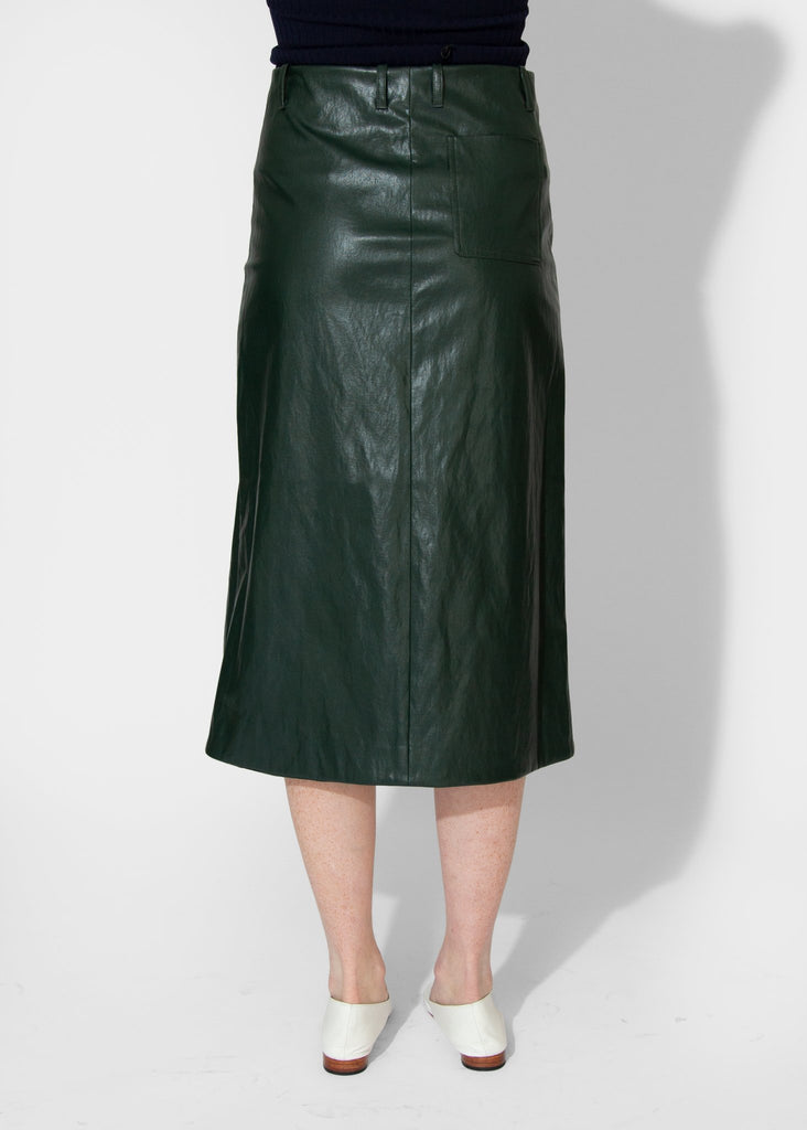 Nomia_Slit Front Skirt in Pine_Skirt_2 - Finefolk