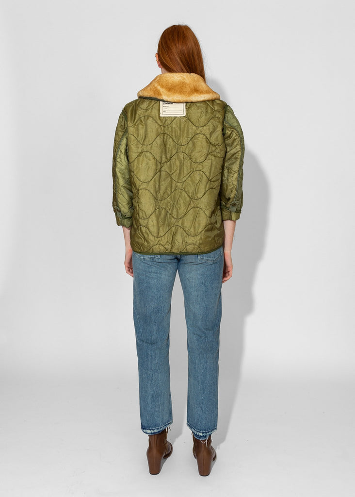 R13_Refurbished Liner w/Shearling Shawl Collar in Olive_Apparel & Accessories_S - Finefolk