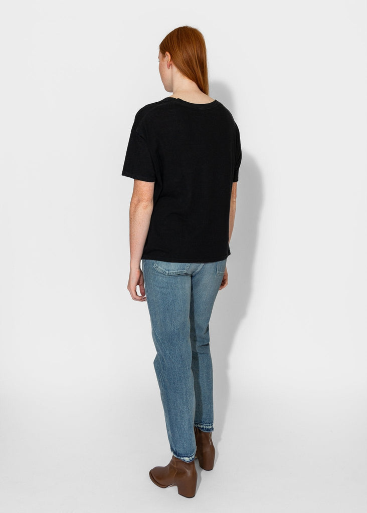 R13_V - Neck Boxy Seamless V in Cashmere Black_Apparel & Accessories_XS - Finefolk