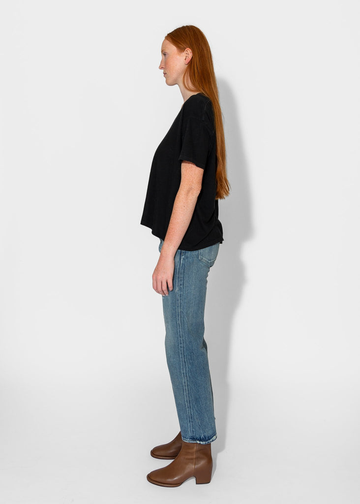 R13_V - Neck Boxy Seamless V in Cashmere Black_Apparel & Accessories_XS - Finefolk