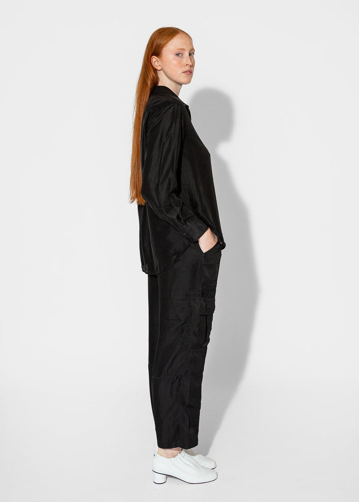 Raquel Allegra_Brentwood Shirt in Black_Apparel & Accessories_0 - Finefolk