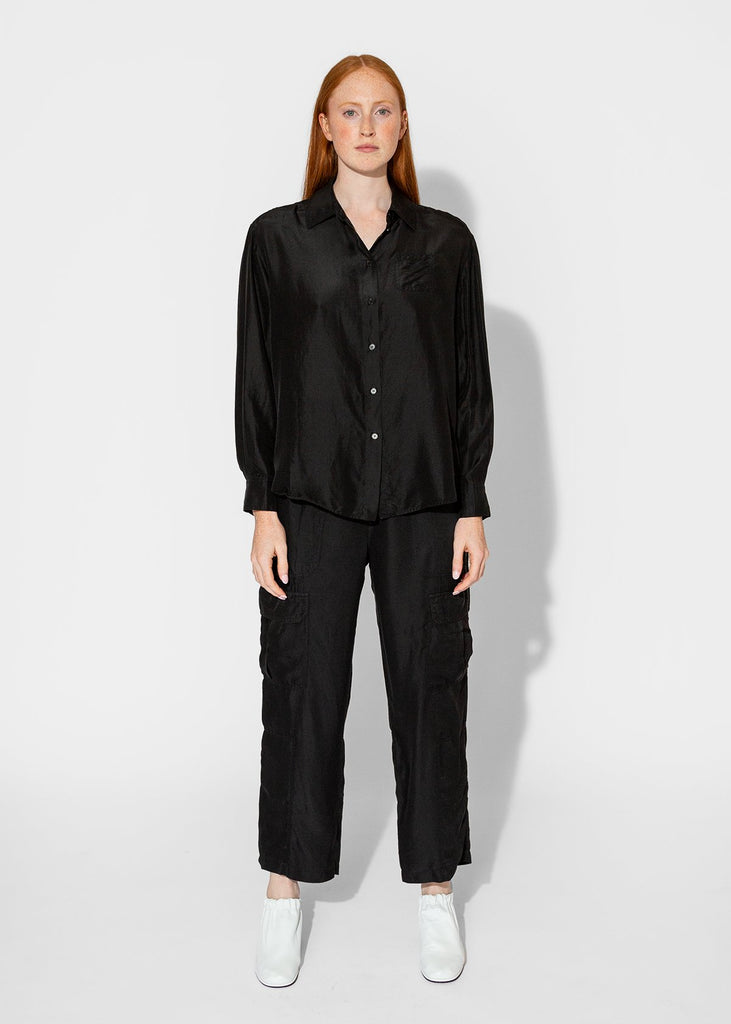 Raquel Allegra_Brentwood Shirt in Black_Apparel & Accessories_0 - Finefolk