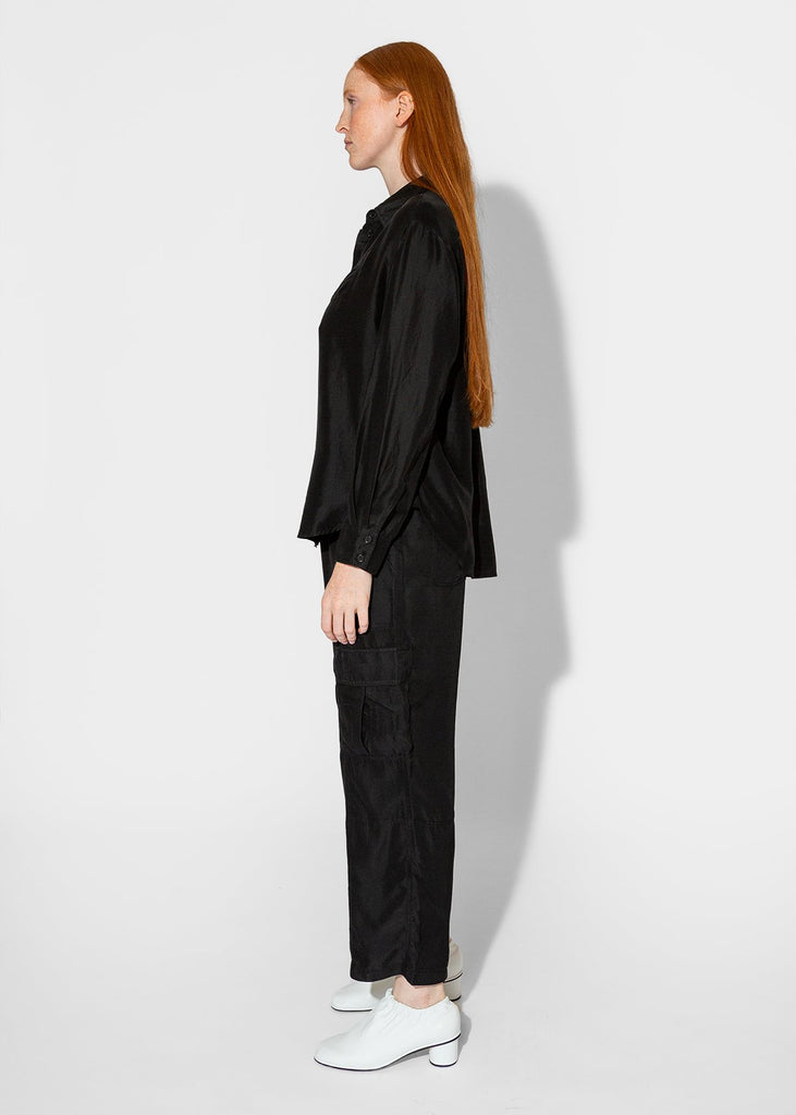 Raquel Allegra_Brentwood Shirt in Black_Apparel & Accessories_0 - Finefolk