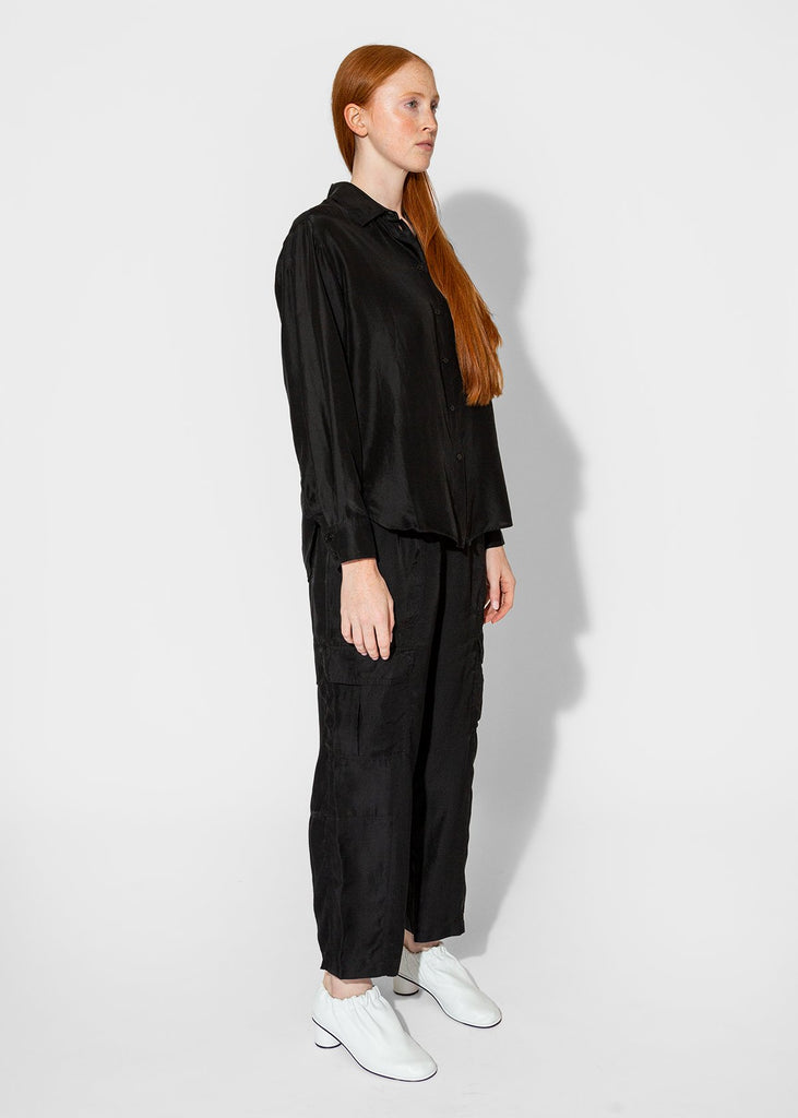 Raquel Allegra_Brentwood Shirt in Black_Apparel & Accessories_0 - Finefolk