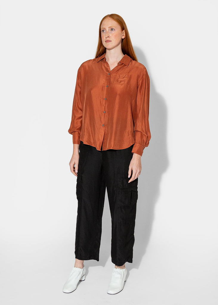 Raquel Allegra_Brentwood Shirt in Cognac__0 - Finefolk