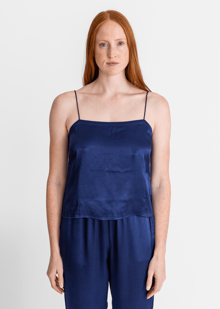 Raquel Allegra_Crescent Cami in Navy_Tops_0 - Finefolk