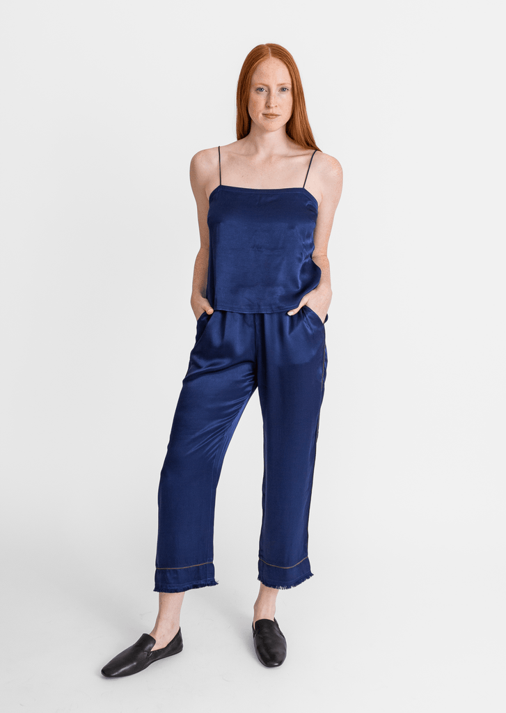 Raquel Allegra_Crescent Cami in Navy_Tops_0 - Finefolk