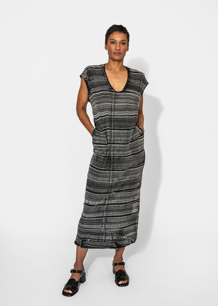 Raquel Allegra_Raquel Allegra Cocoon Dress Brush Black_Apparel & Accessories_0 - Finefolk