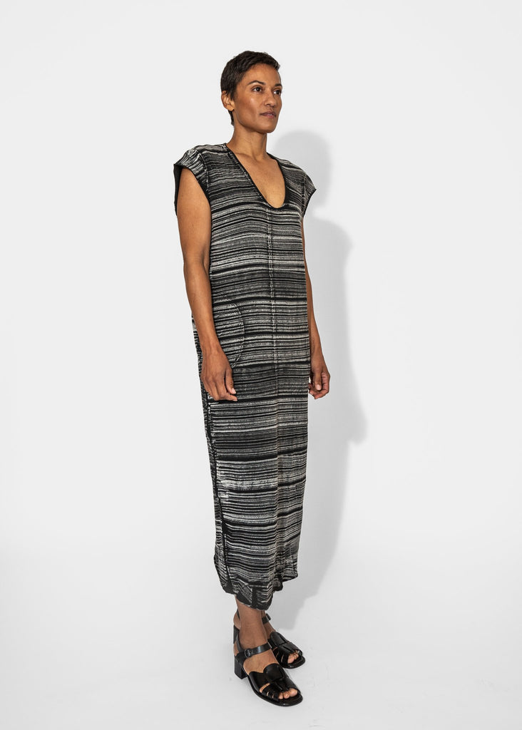 Raquel Allegra_Raquel Allegra Cocoon Dress Brush Black_Apparel & Accessories_0 - Finefolk