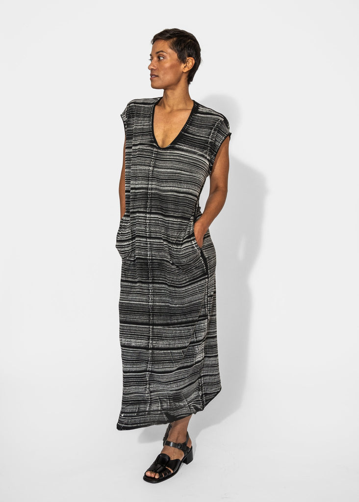 Raquel Allegra_Raquel Allegra Cocoon Dress Brush Black_Apparel & Accessories_0 - Finefolk