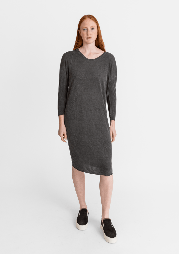 Raquel Allegra_Rosedale Dress in Charcoal_Dress_0 - Finefolk