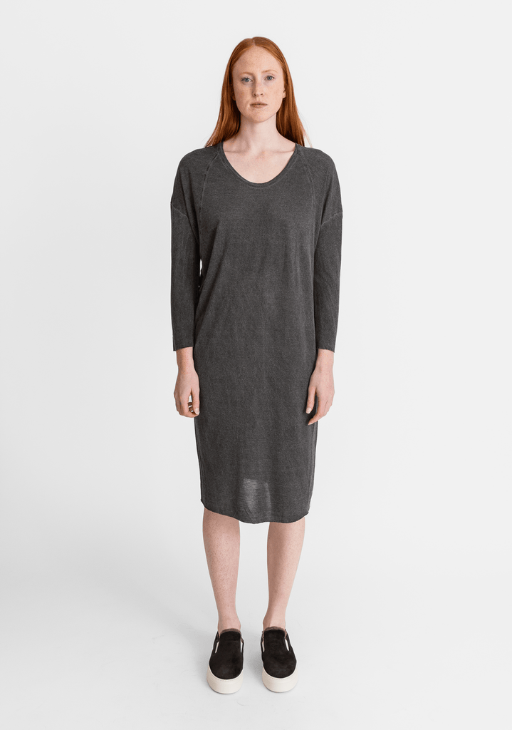 Raquel Allegra_Rosedale Dress in Charcoal_Dress_0 - Finefolk