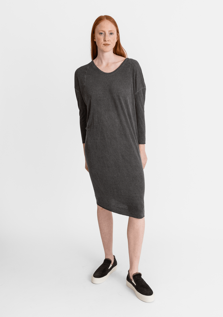 Raquel Allegra_Rosedale Dress in Charcoal_Dress_0 - Finefolk